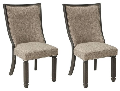 Tyler Creek - Black / Grayish Brown - Dining UPH Side Chair (Set of 2) - Framed Back