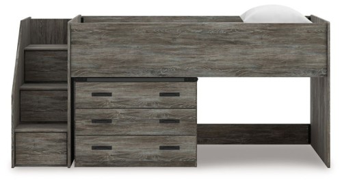 Frandern - Gray - Twin Loft Bed With Drawer Storage