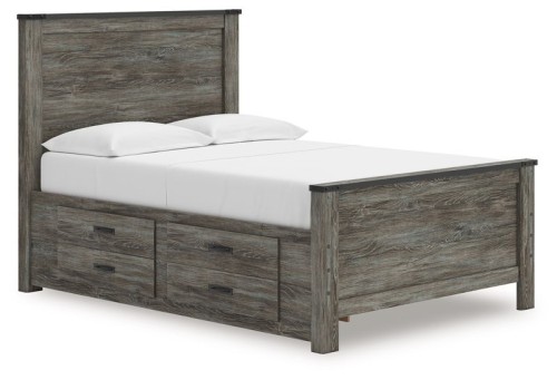 Frandern - Black / Gray - Queen Panel Bed