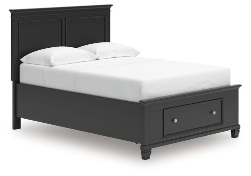 Lanolee - Black - Queen Panel Storage Bed