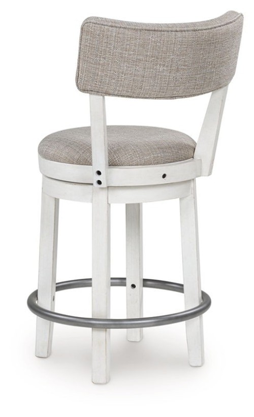 Robbinsdale - Antique White - Upholstered Swivel Barstool (Set of 2)