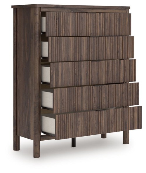 Pamytta - Brown - Five Drawer Wide Chest