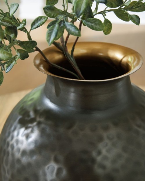 Woody - Pewter / Gold Finish - Vase - 14"