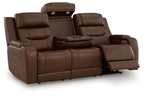 Knightington - Caramel - Power Reclining Sofa With Audio Seating
