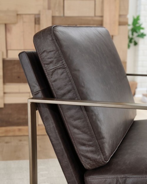 Bradett - Dark Brown / Gold Finish - Accent Chair