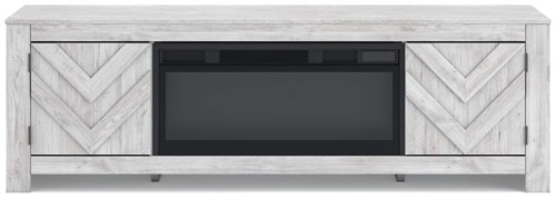Cayboni - Black - LG TV Stand With Fireplace Option