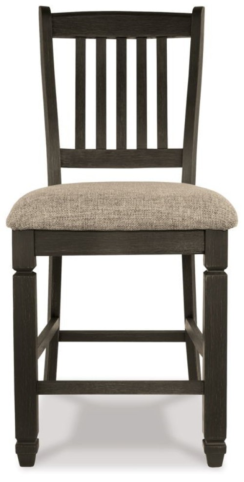 Tyler Creek - Black / Grayish Brown - Upholstered Barstool (Set of 2)