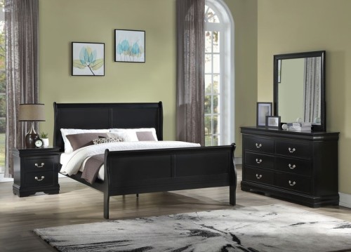 Louis Philip - Full 5 Piece Bedroom Set - Black