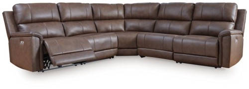 Bleckley - Espresso - 5-Piece Power Reclining Sectional With RAF And LAF Recliners