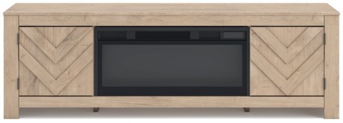Cayboni - Black - LG TV Stand With Fireplace Option