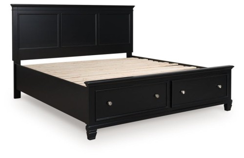 Lanolee - Black - Queen Panel Storage Bed