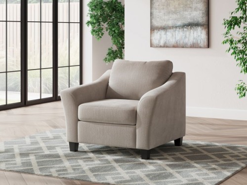 Willarae - Taupe - 2 Pc. - Chair And A Half, Ottoman