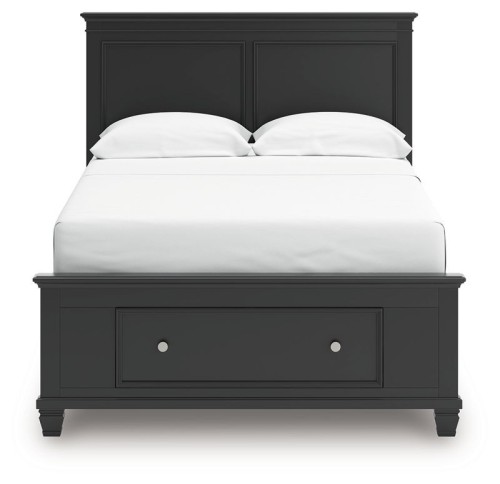 Lanolee - Black - Queen Panel Storage Bed