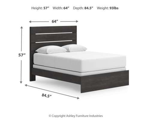 Hollivern - Dark Gray - Queen Panel Bed