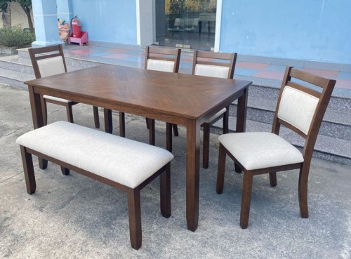Avasa - 5 Piece Dinette Set - Dark Brown / Beige