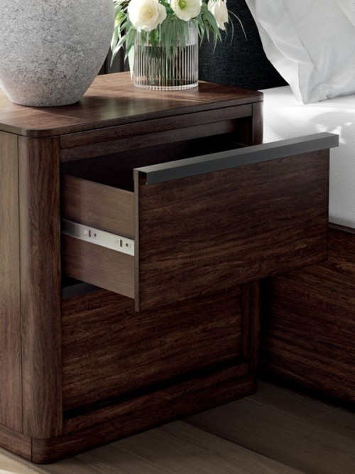 Dilenno - Dark Brown - Two Drawer Night Stand