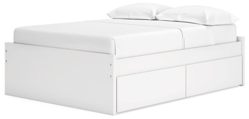 Onita - White - Queen Platform Bed With 2 Side Storage