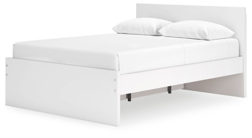 Onita - White - Queen Panel Platform Bed With 1 Side Storage