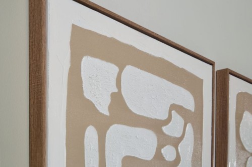 Waldett - Beige / White - Wall Art Set (Set of 2)