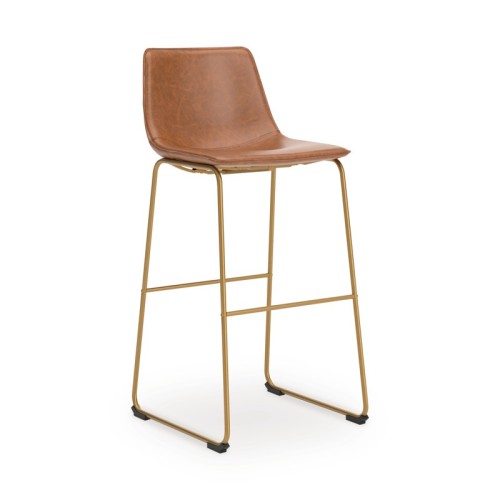 Ciabori - Toast / Gold - Tall Upholstered Barstool (Set of 2)