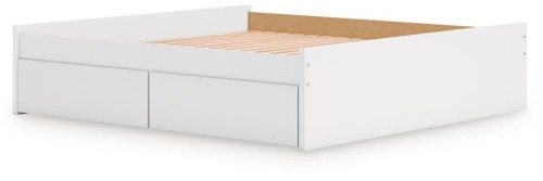 Onita - White - King Platform Bed With 2 Side Storage