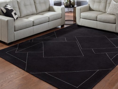 Marav - Black / White - Medium Rug