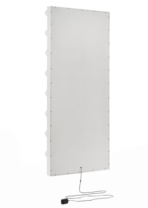 Luxo - Tall Lighted Drawer Vanity Mirror - White