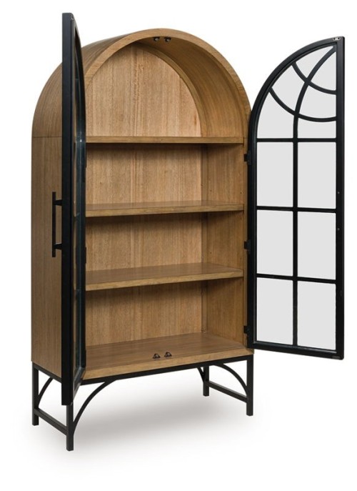 Gwenwich - Natural / Black - Accent Cabinet