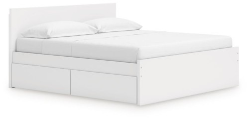 Onita - White - King Panel Platform Bed With Storage