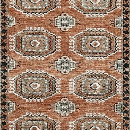 Qaabiz - Sienna / Ivory / Black - Medium Rug