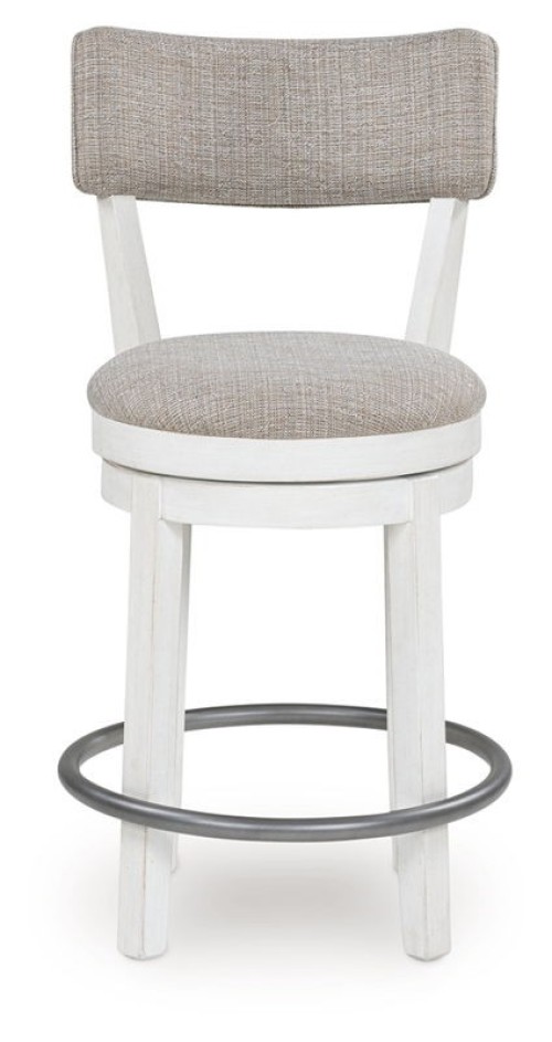 Robbinsdale - Antique White - Upholstered Swivel Barstool (Set of 2)
