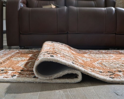 Qaabiz - Sienna / Ivory / Black - Medium Rug