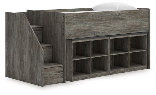 Frandern - Gray - Twin Loft Bed With Drawer Storage