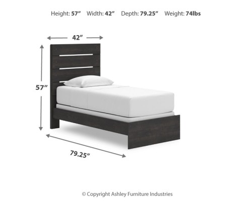 Hollivern - Dark Gray - Queen Panel Bed