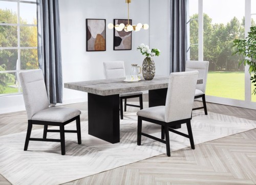 Sebastian - 6 Piece Dining Room Set - Black / Gray