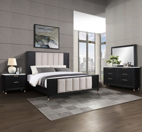 Kara - King 4 Piece Bedroom Set - Cerused Natural