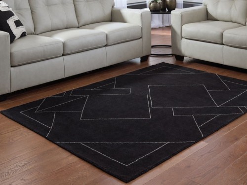 Marav - Black / White - Medium Rug
