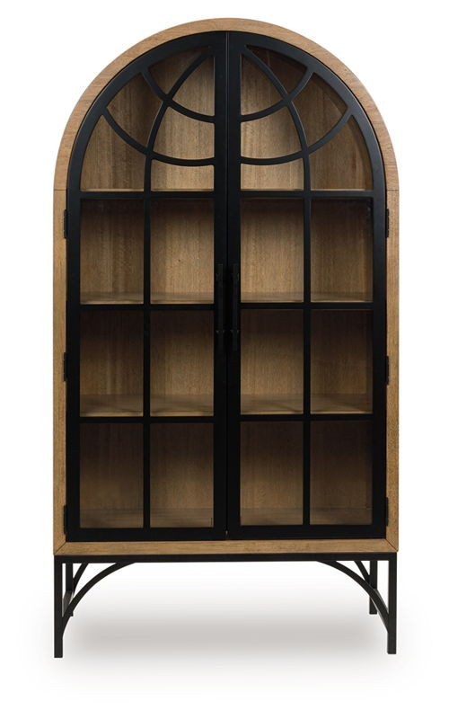 Gwenwich - Natural / Black - Accent Cabinet