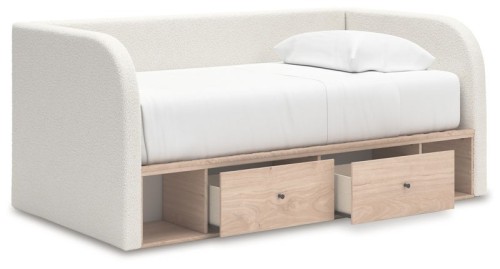 Arloster - Tan / White - Twin Upholstered Day Bed