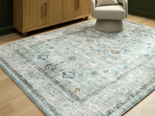 Ladstoney - Teal / Beige / Ochre - Medium Rug