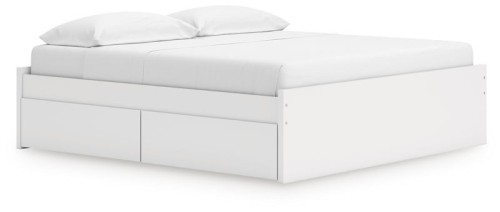 Onita - White - King Platform Bed With 2 Side Storage