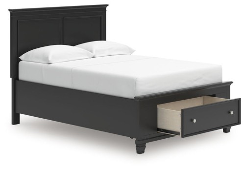 Lanolee - Black - Queen Panel Storage Bed