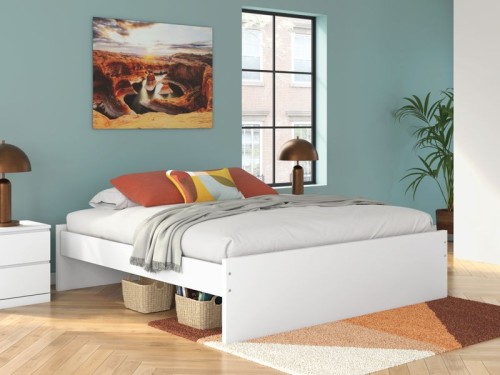 Onita - White - King Platform Bed With 2 Side Storage