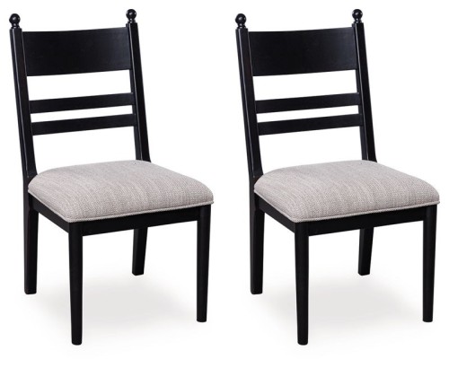Greddinton - Black - Dining Upholstered Side Chair (Set of 2)