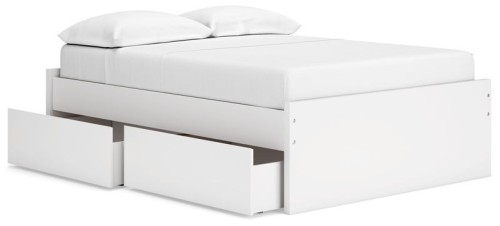 Onita - White - Queen Platform Bed With 2 Side Storage