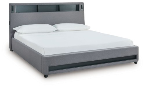 Verishaw - Gray - King Upholstered Bed
