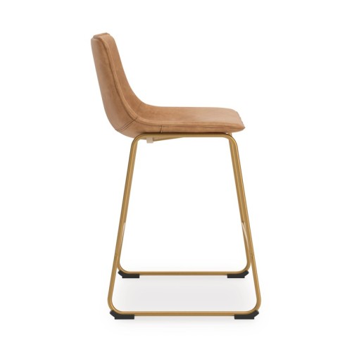 Ciabori - Brown / Gold - Upholstered Barstool (Set of 2)