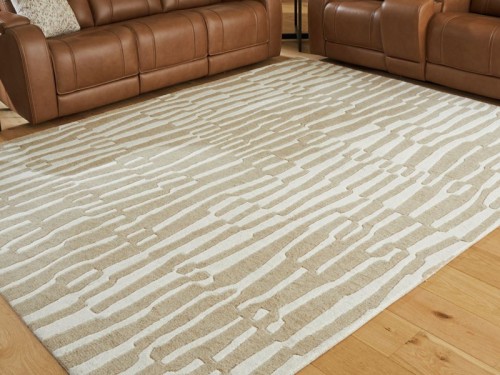 Corrbell - Beige / White - Medium Rug