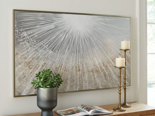 Waldard - Gray / Taupe / White - Wall Art