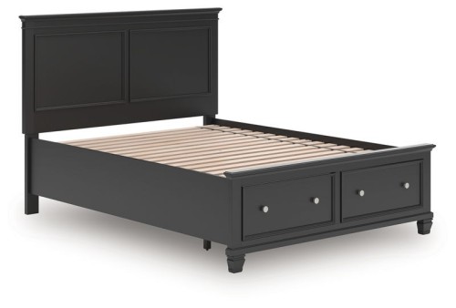 Lanolee - Black - Queen Panel Storage Bed